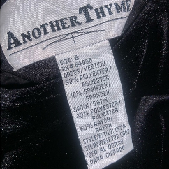 Another Thyme Vintage Black Velvet Rhinestone Maxi Dress Old Hollywood Glam 20’s - Picture 5 of 5